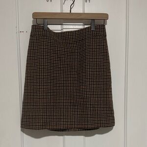 J. Crew Brown and Black Checkered Mini Skirt